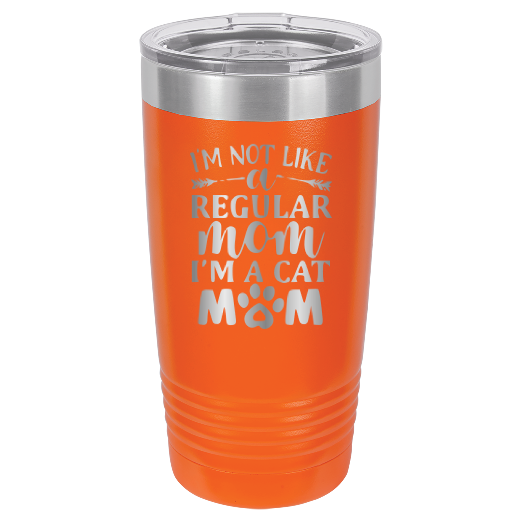 I'm Not Like A Regular Mom, I'm A Cat Mom - 20oz Polar Camel Tumbler - Orange image