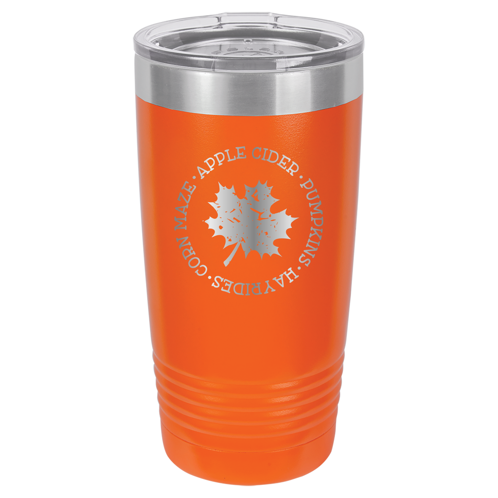 Fall Mug - Apple Cider, Hayrides, Pumpkin Spice, Corn Maze - 20oz Polar Camel Tumbler - Orange image