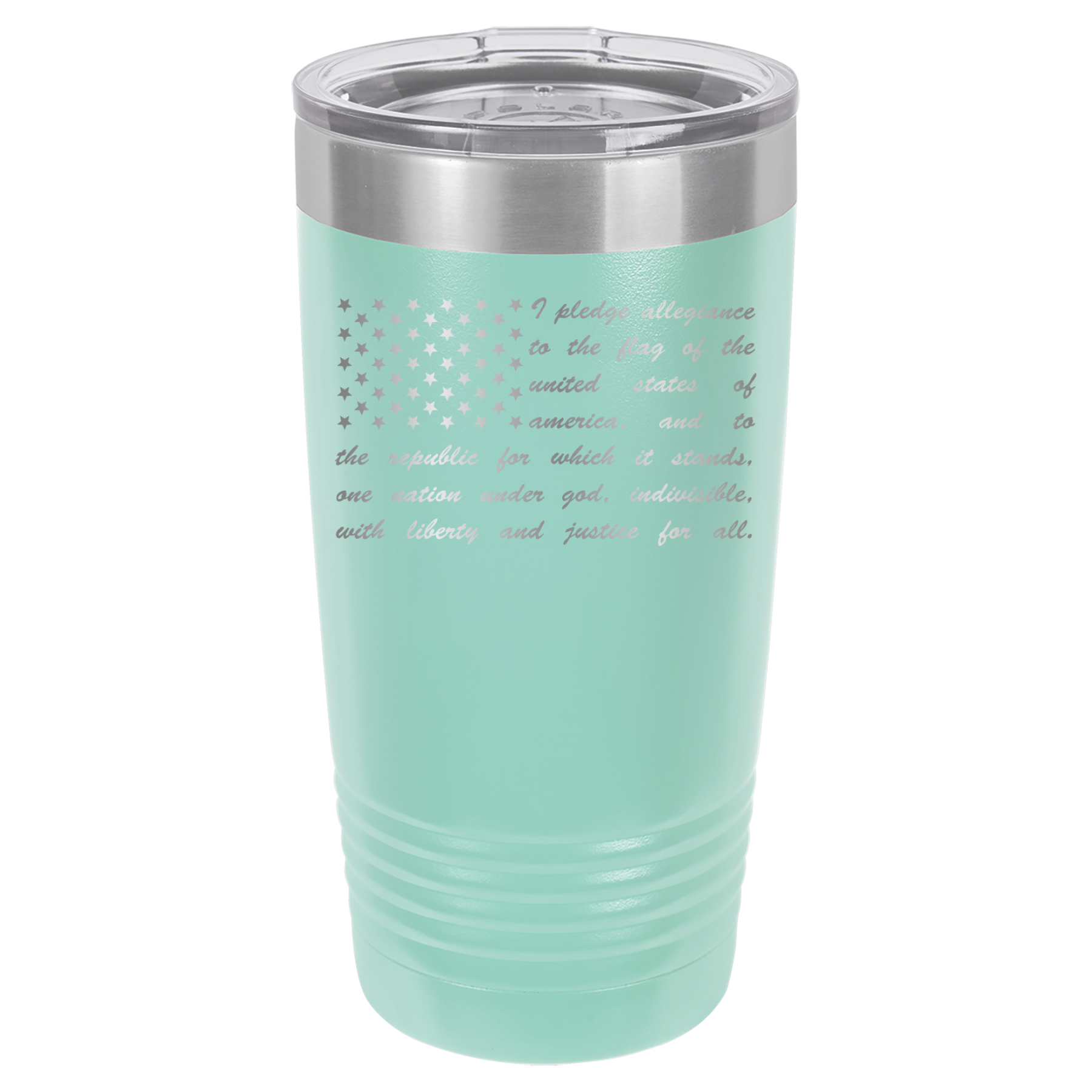 Pledge of Allegiance Flag - 20oz Polar Camel Tumbler - America - Teal image
