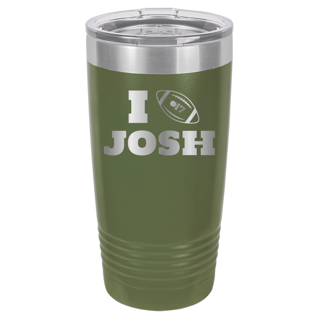 I Heart Josh - Josh Allen - 20oz Polar Camel Tumbler Buffalo Bills - Olive Green image