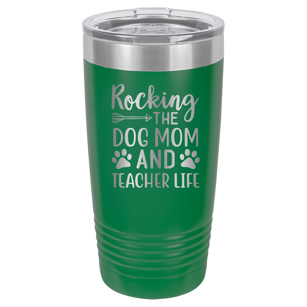 Rocking The Dog Mom And Teacher Life - 20oz Polar Camel Tumbler image 13