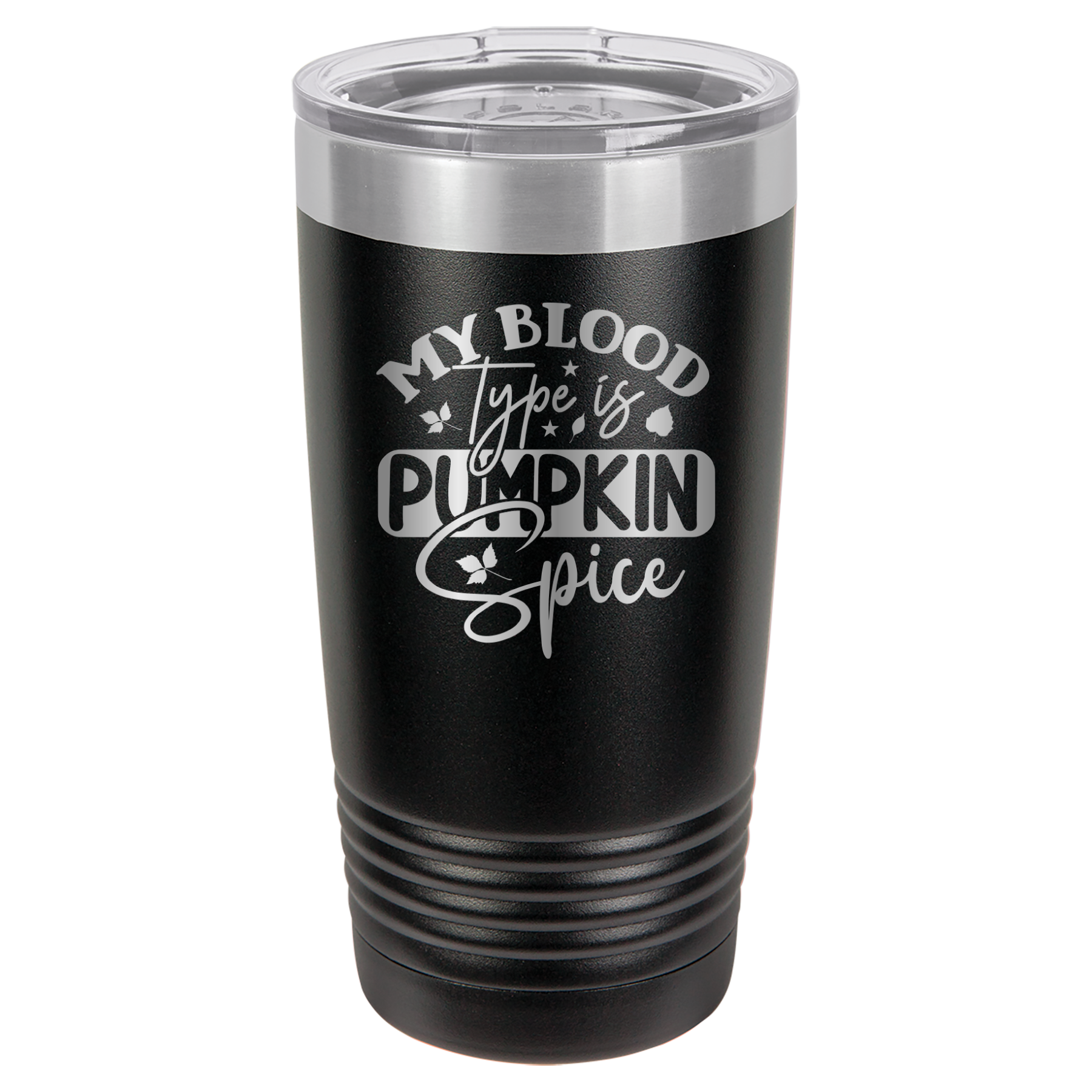 My Blood Type Is Pumpkin Spice - 20oz Polar Camel Tumbler - Black image