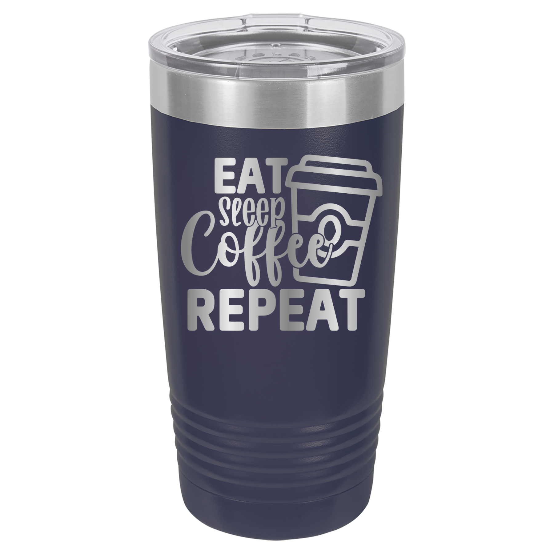 Eat, Sleep, Coffee, Repeat - 20oz Polar Camel Tumbler - For Coffee Lovers! - Navy image
