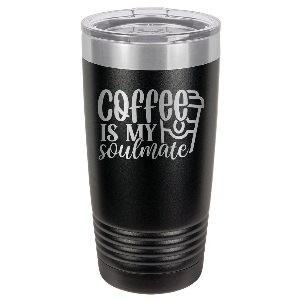 Coffee Is My Soulmate - 20oz Polar Camel Tumber - Black image