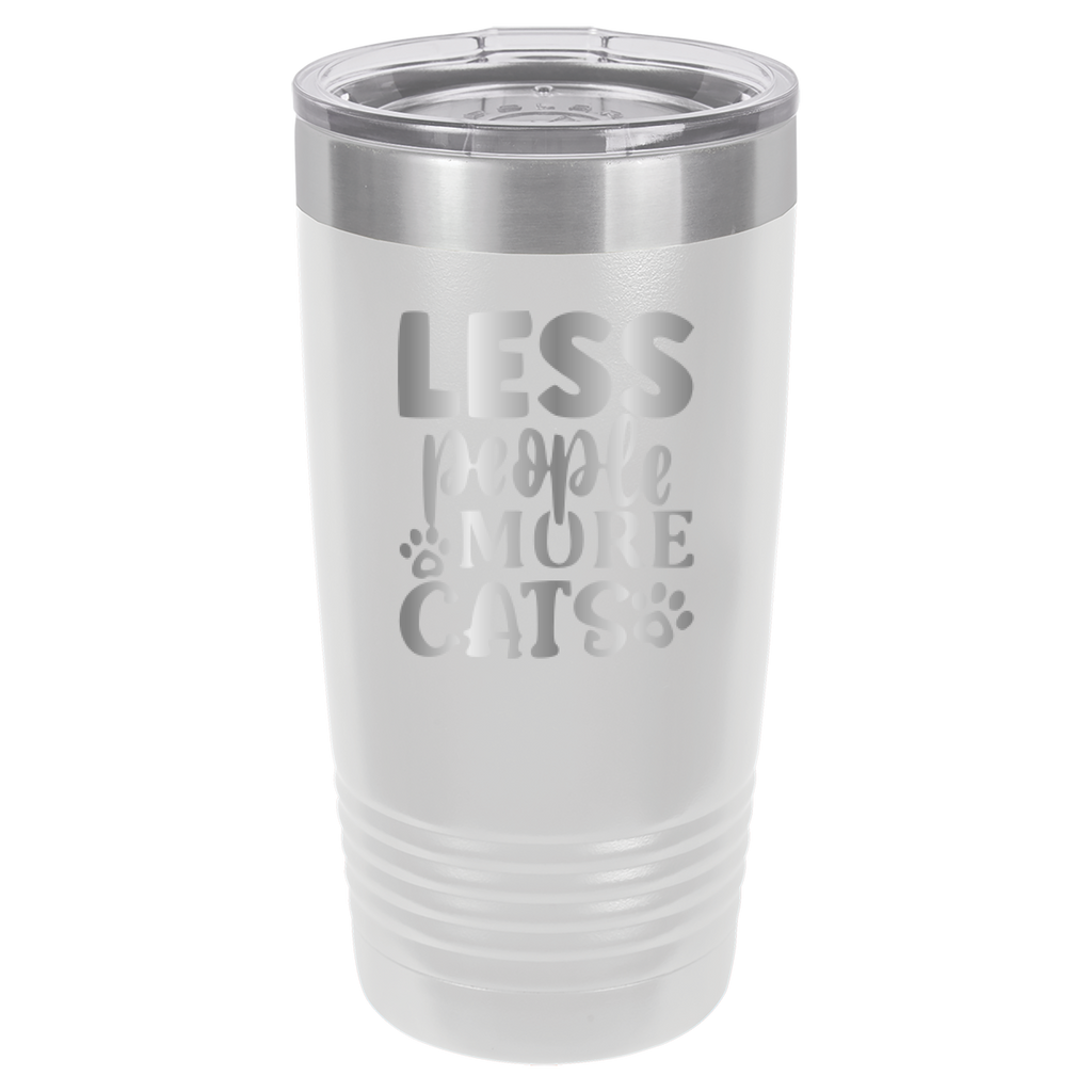 Less People More Cats - 20oz Polar Camel Tumbler - White image