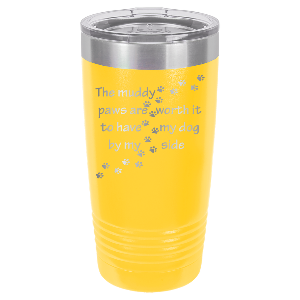 Muddy Paws - Dog 20oz Polar Camel Tumbler - Can Be Customized - Yellow image