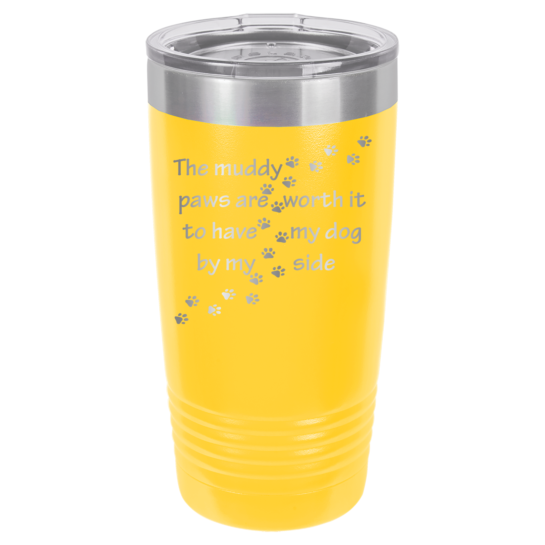 Muddy Paws - Dog 20oz Polar Camel Tumbler - Can Be Customized - Yellow image