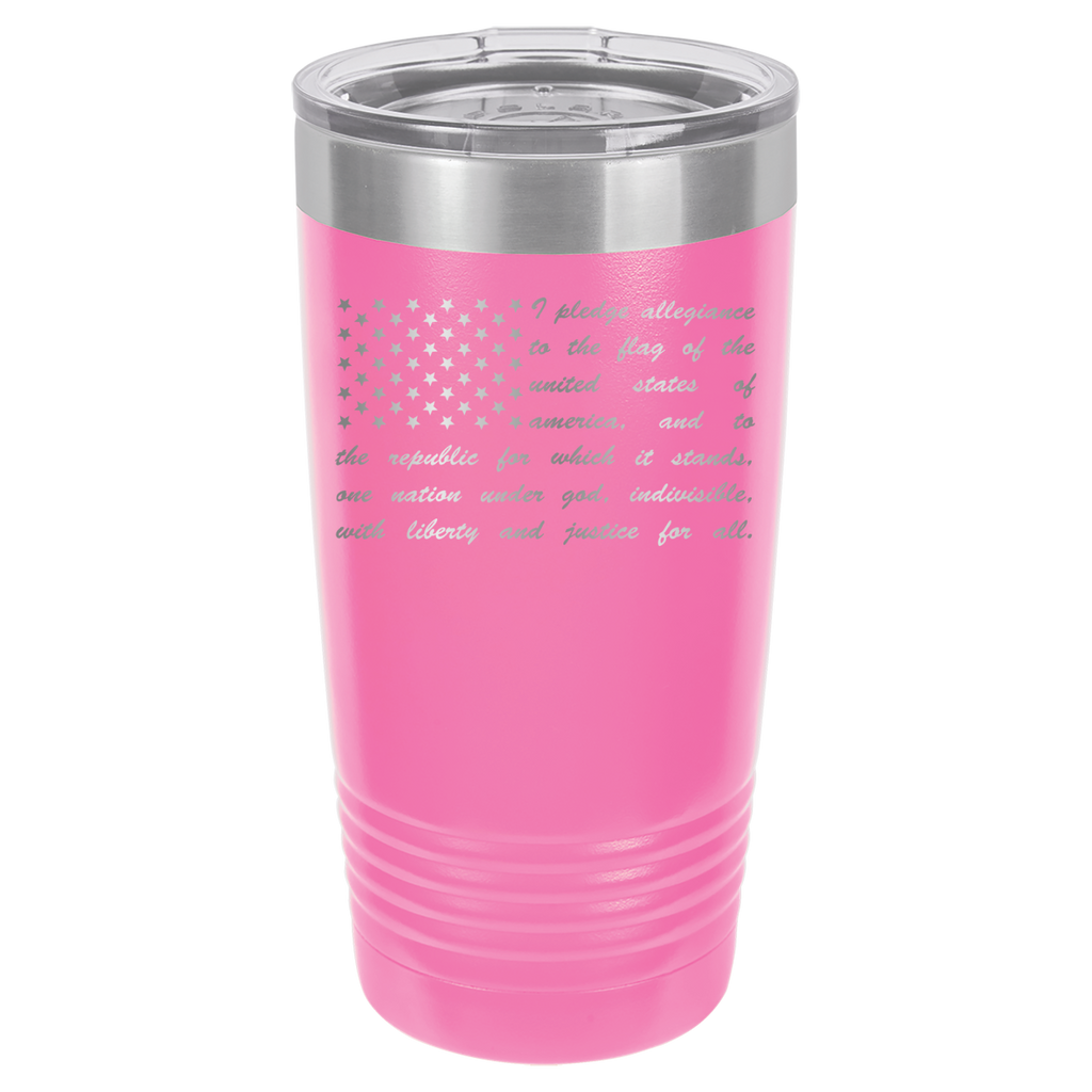 Pledge of Allegiance Flag - 20oz Polar Camel Tumbler - America - Pink image