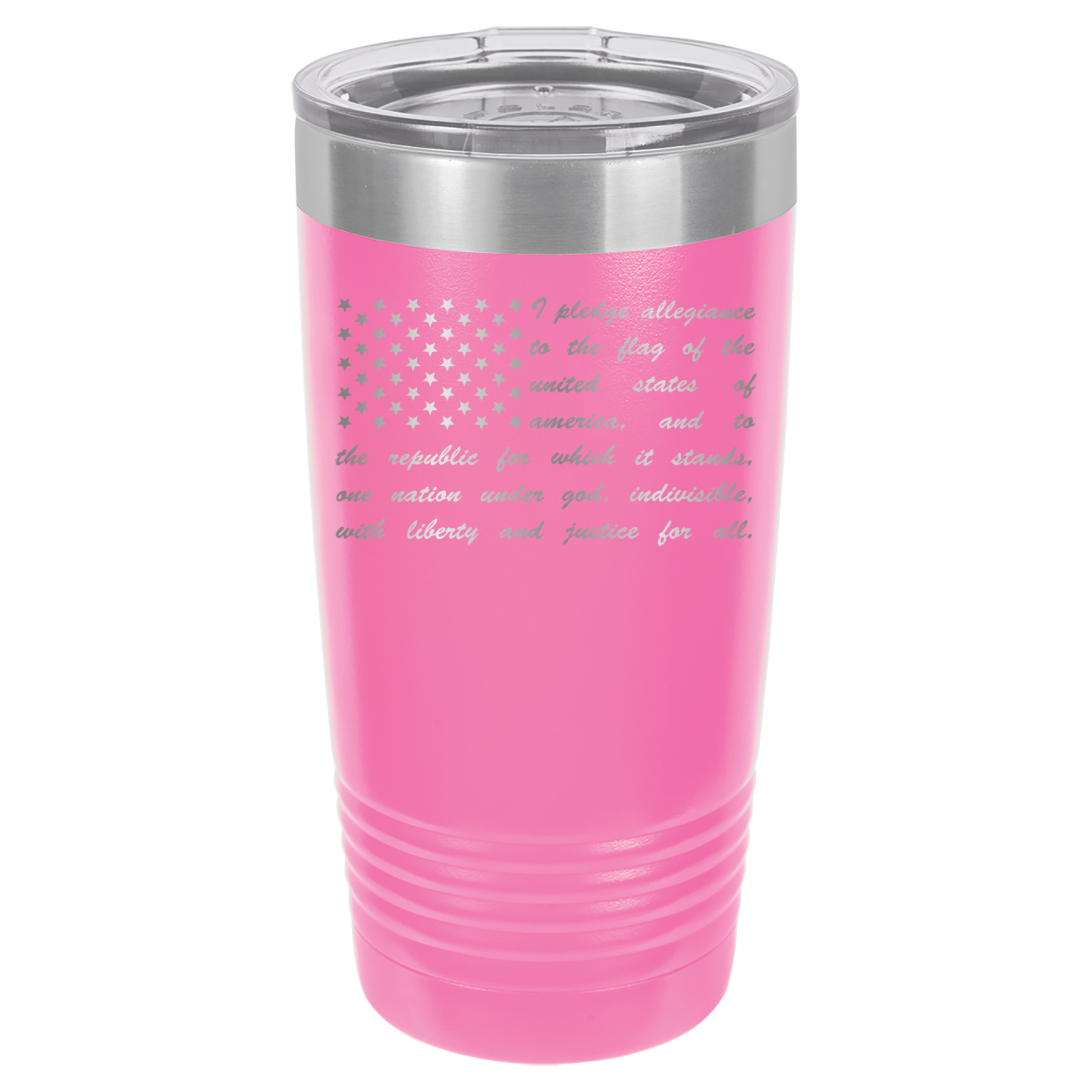 Pledge of Allegiance Flag - 20oz Polar Camel Tumbler - America - Pink image