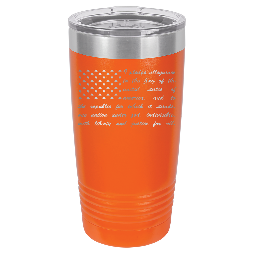 Pledge of Allegiance Flag - 20oz Polar Camel Tumbler - America - Orange image