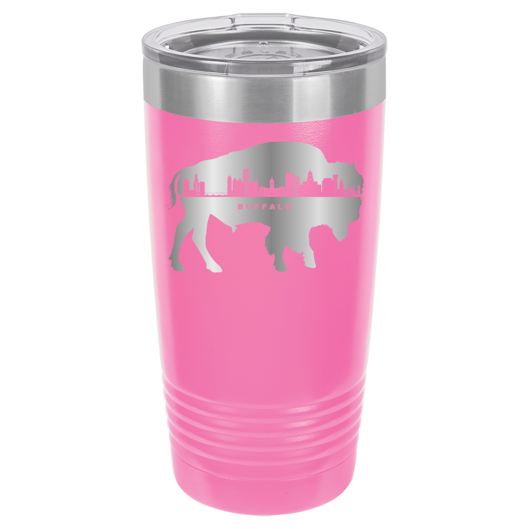 City of Buffalo NY Skyline 20oz Polar Camel Tumbler - Pink image