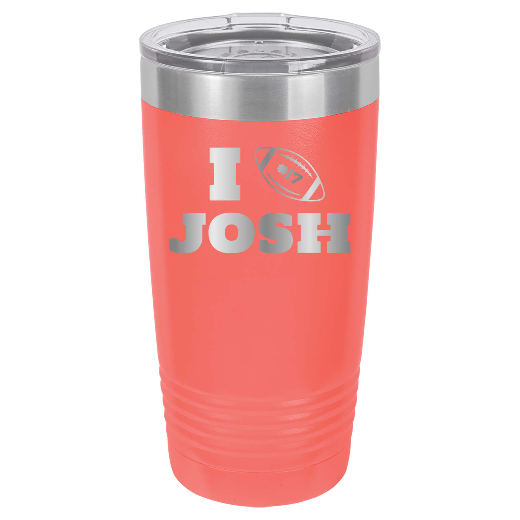 I Heart Josh - Josh Allen - 20oz Polar Camel Tumbler Buffalo Bills - Coral image