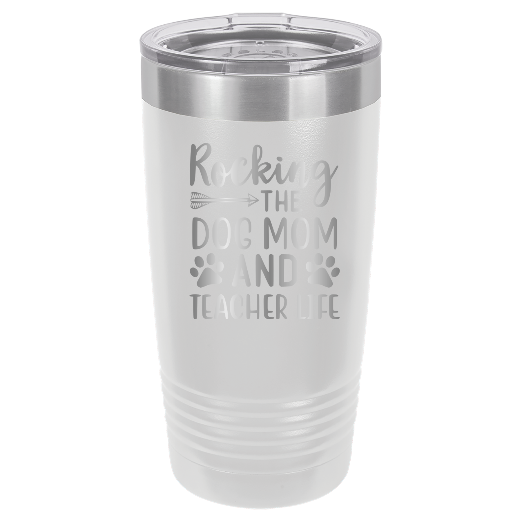 Rocking The Dog Mom And Teacher Life - 20oz Polar Camel Tumbler - White image