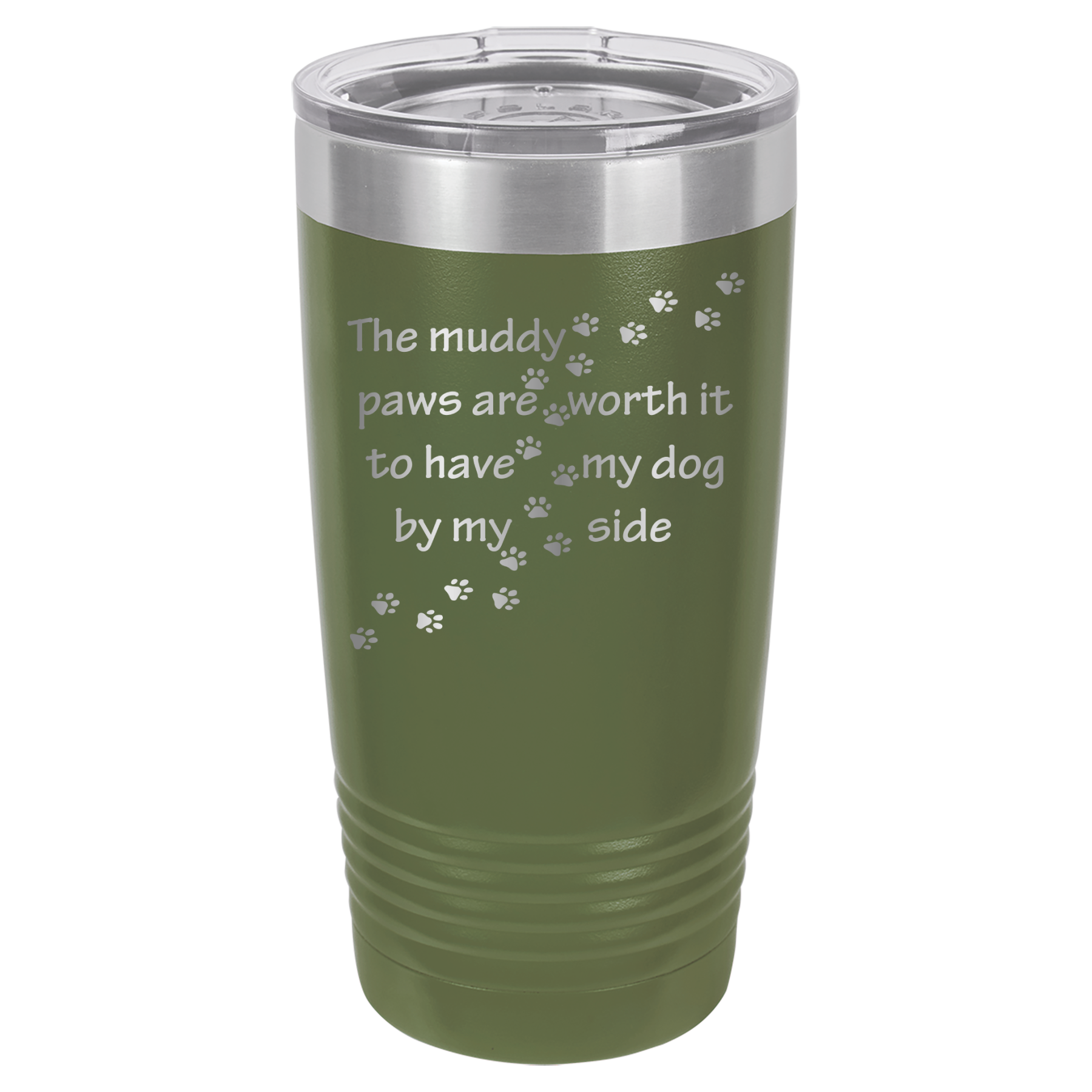 Muddy Paws - Dog 20oz Polar Camel Tumbler - Can Be Customized - Olive Green image