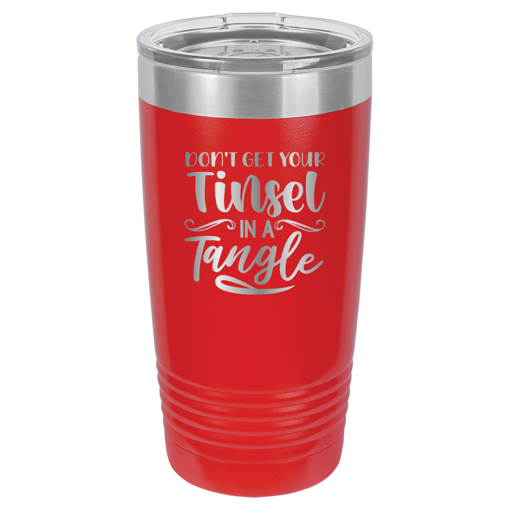 Don't Get Your Tinsel In A Tangle - 20oz Polar Camel Tumbler - Red image