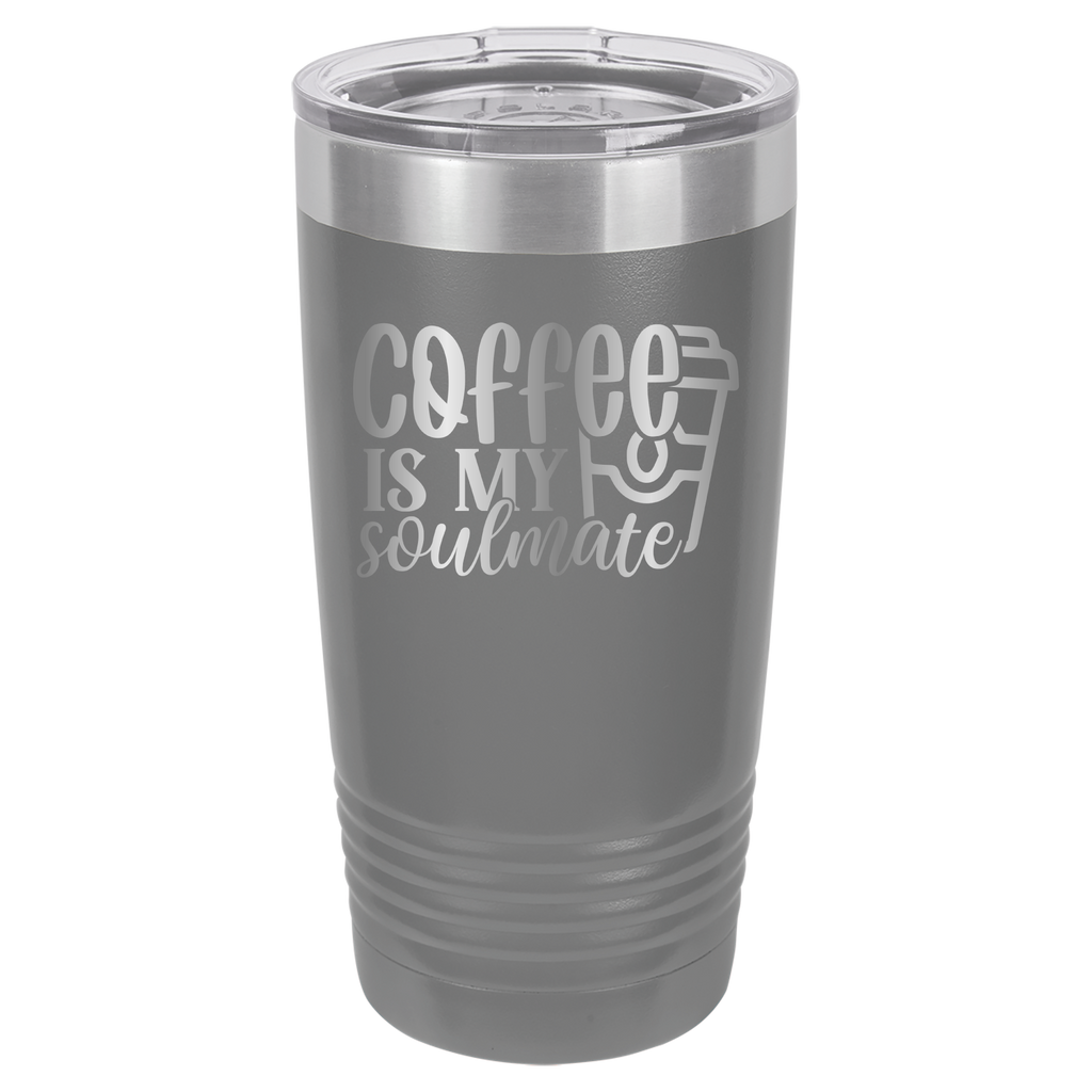 Coffee Is My Soulmate - 20oz Polar Camel Tumber - Gray image
