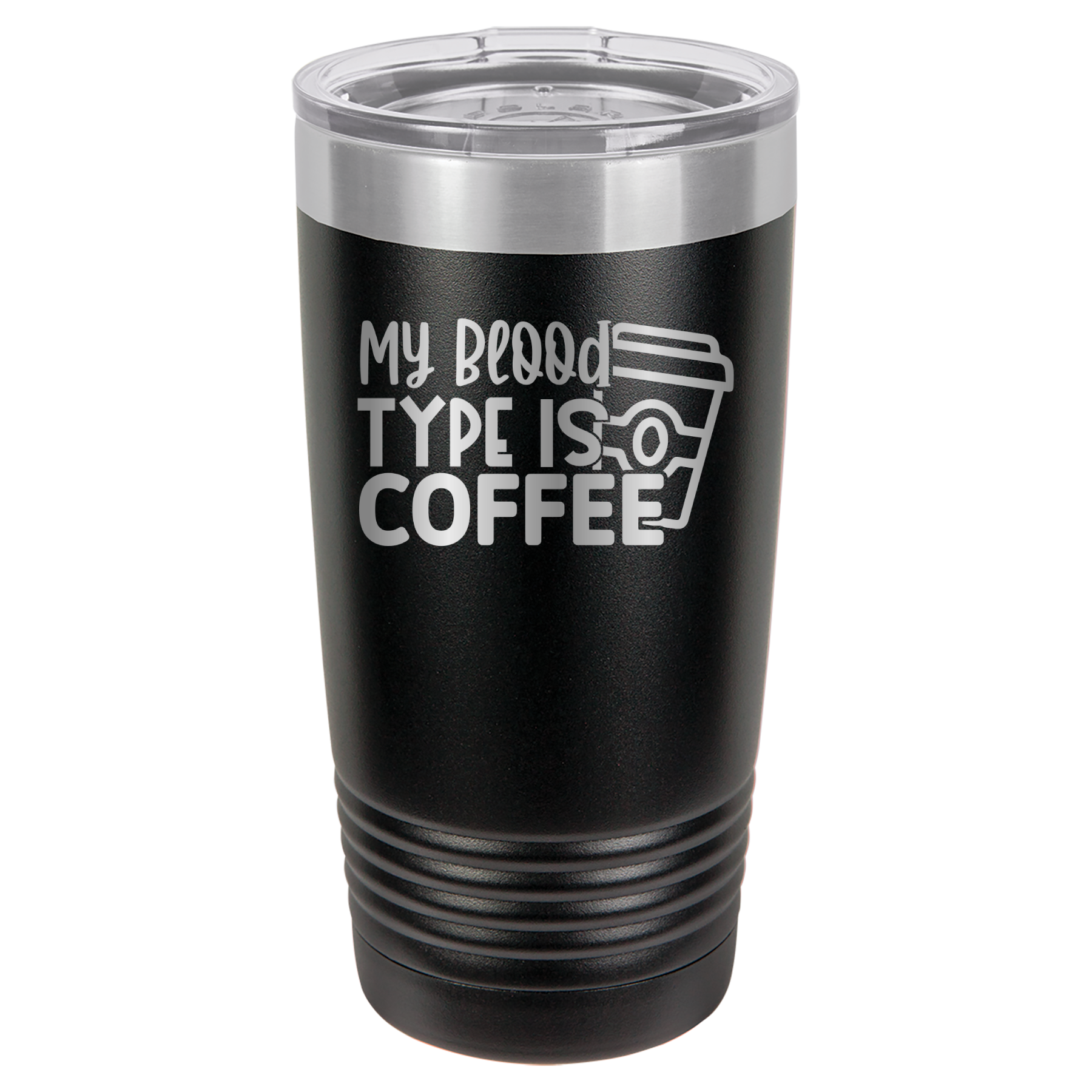 My Blood Type Is Coffee - 20oz Polar Camel Tumbler - Black image