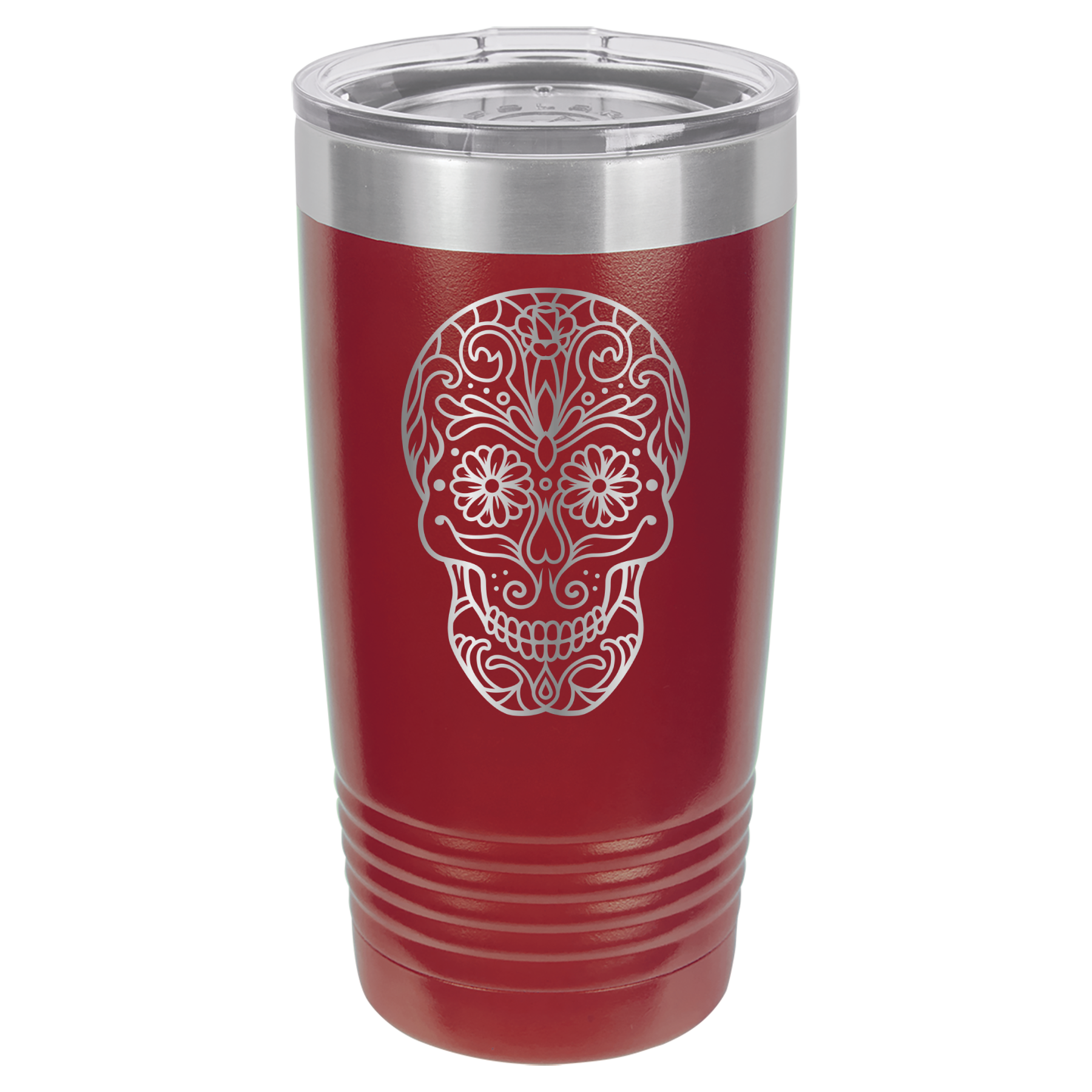 Sugar Skull - 20oz Polar Camel Tumbler - Maroon image