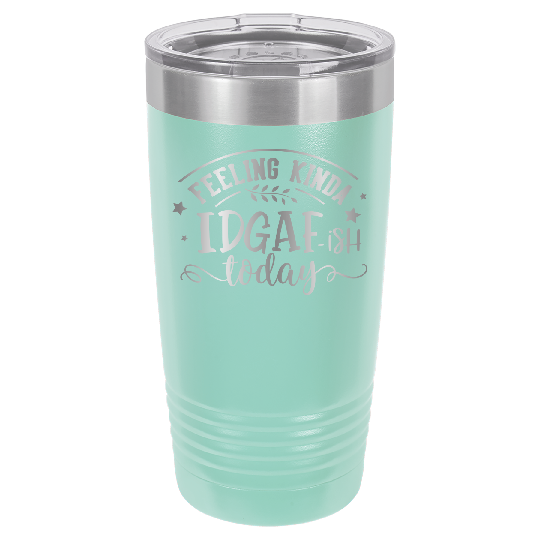 Kinda Feeling IDGAFish Today - 20oz Polar Camel Tumbler - Teal image