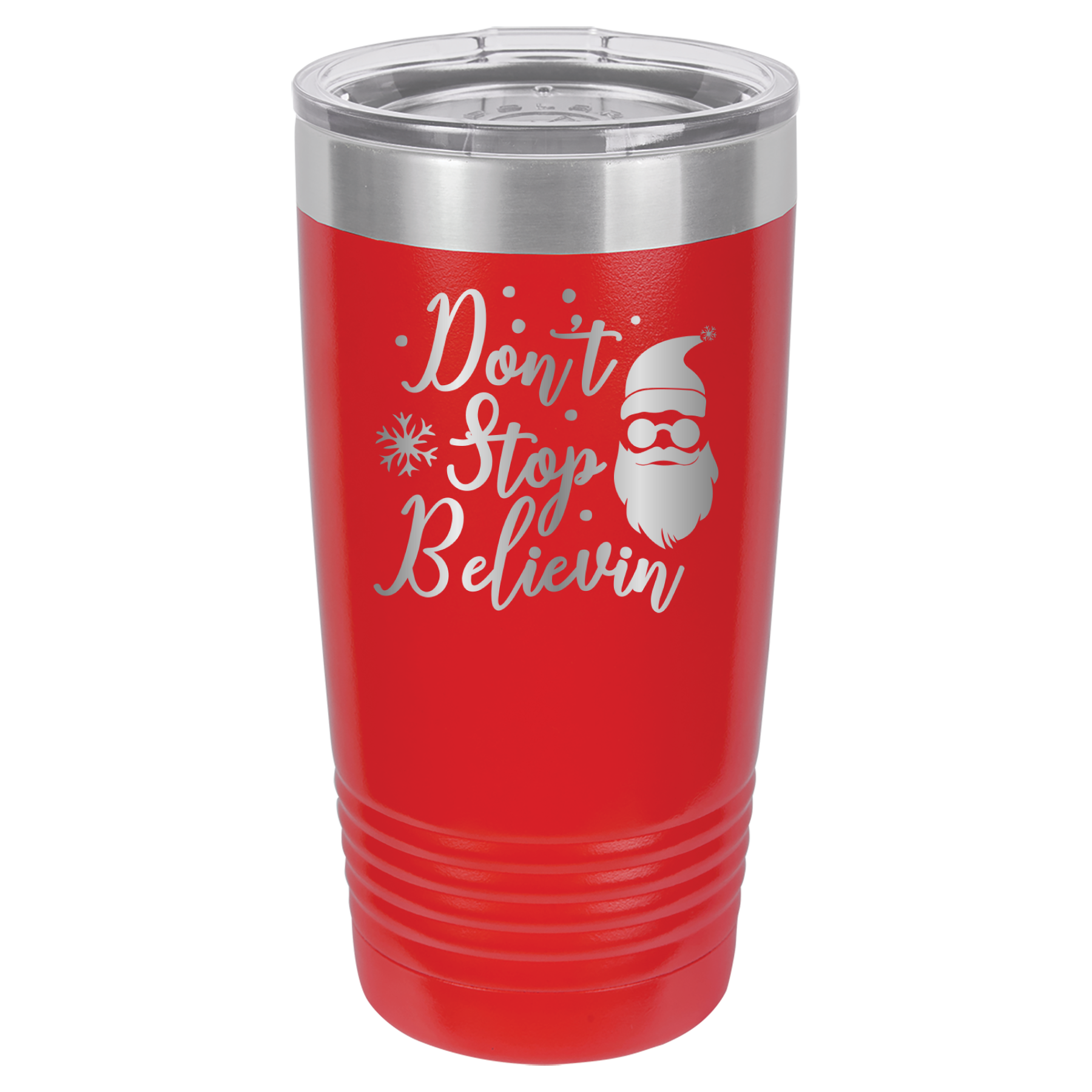 Don't Stop Believin - Santa Claus Christmas - 20oz Polar Camel Tumbler image 0