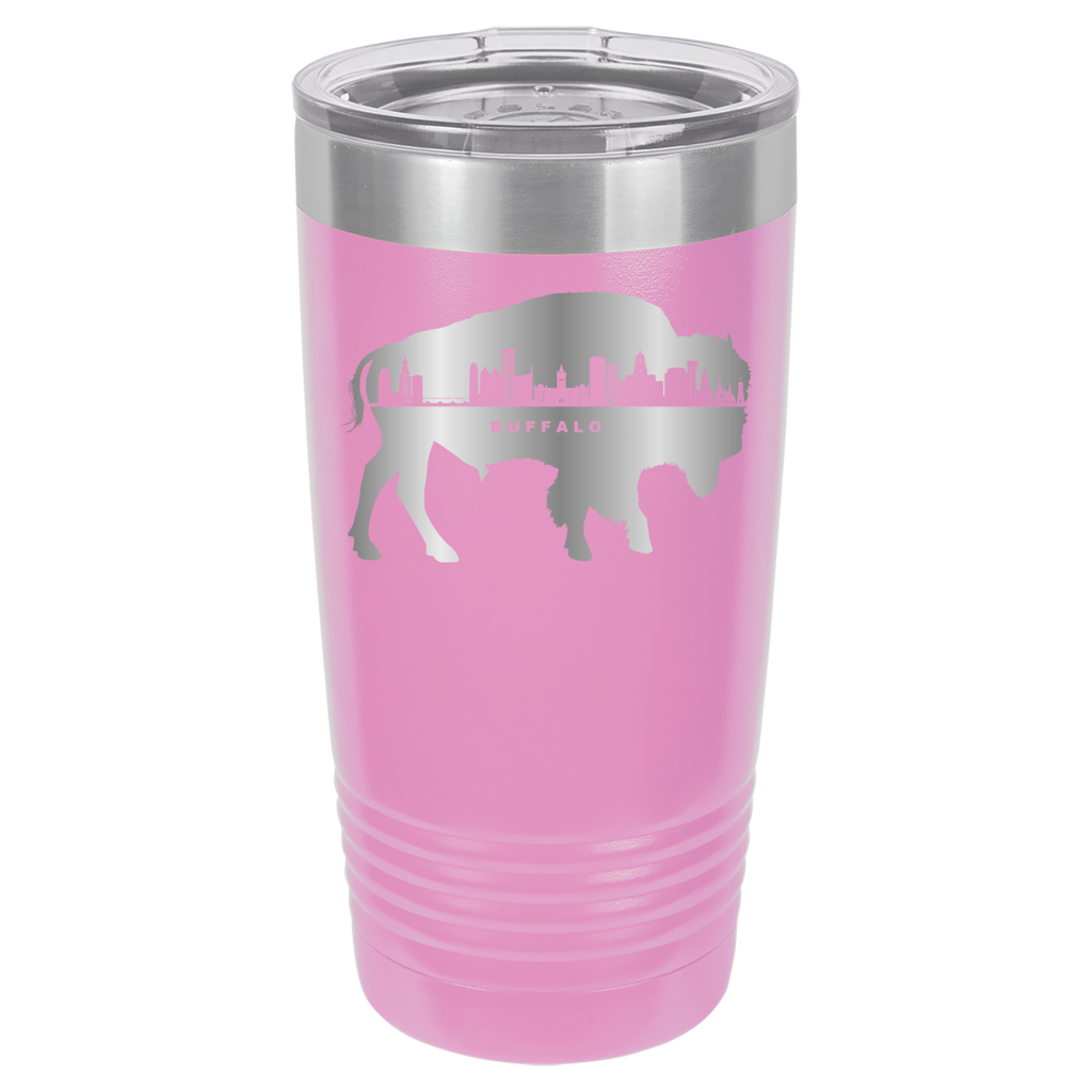 City of Buffalo NY Skyline 20oz Polar Camel Tumbler - Light Purple image