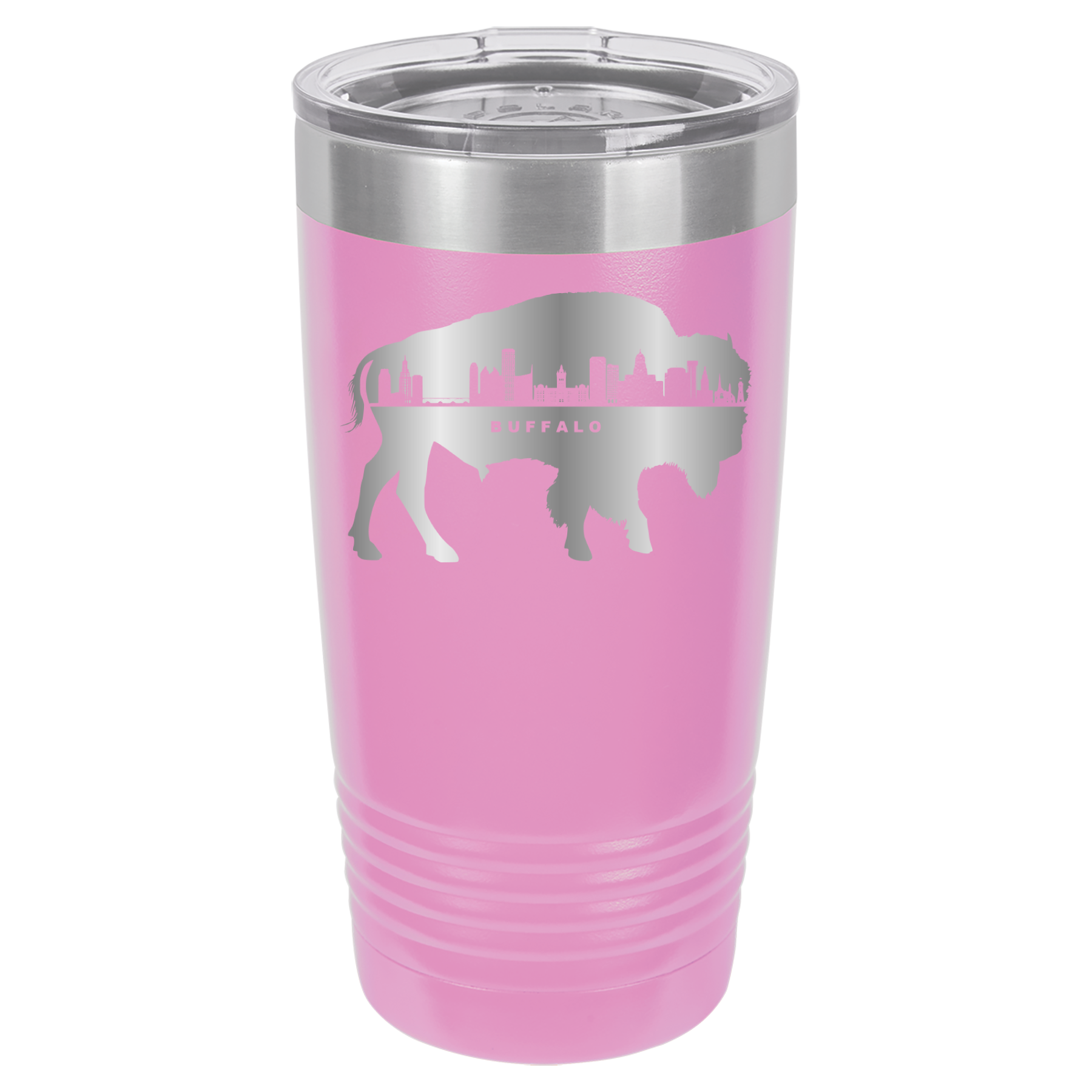 City of Buffalo NY Skyline 20oz Polar Camel Tumbler - Light Purple image