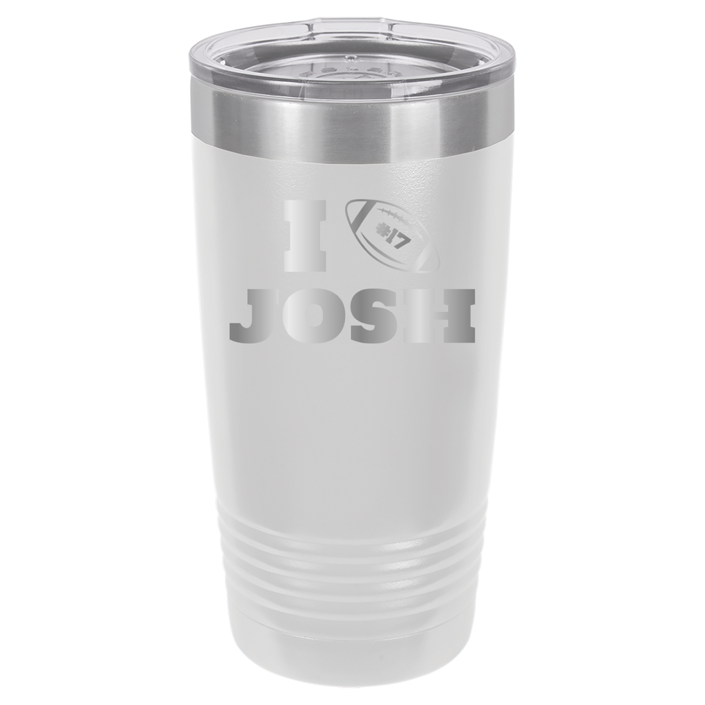 I Heart Josh - Josh Allen - 20oz Polar Camel Tumbler Buffalo Bills - White image