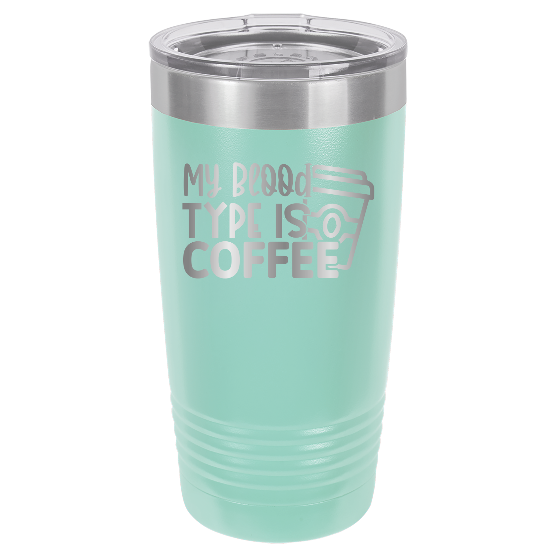 My Blood Type Is Coffee - 20oz Polar Camel Tumbler - Teal image