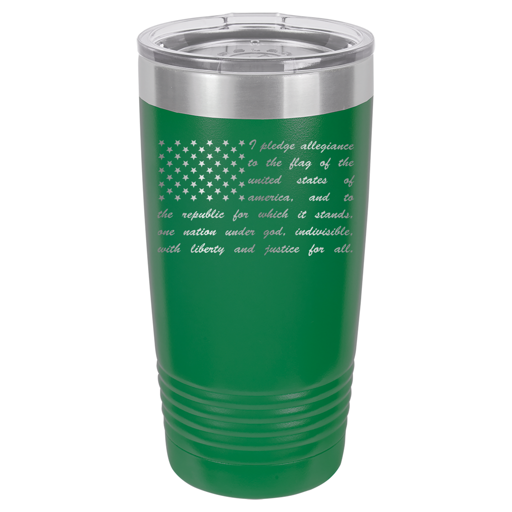 Pledge of Allegiance Flag - 20oz Polar Camel Tumbler - America - Green image