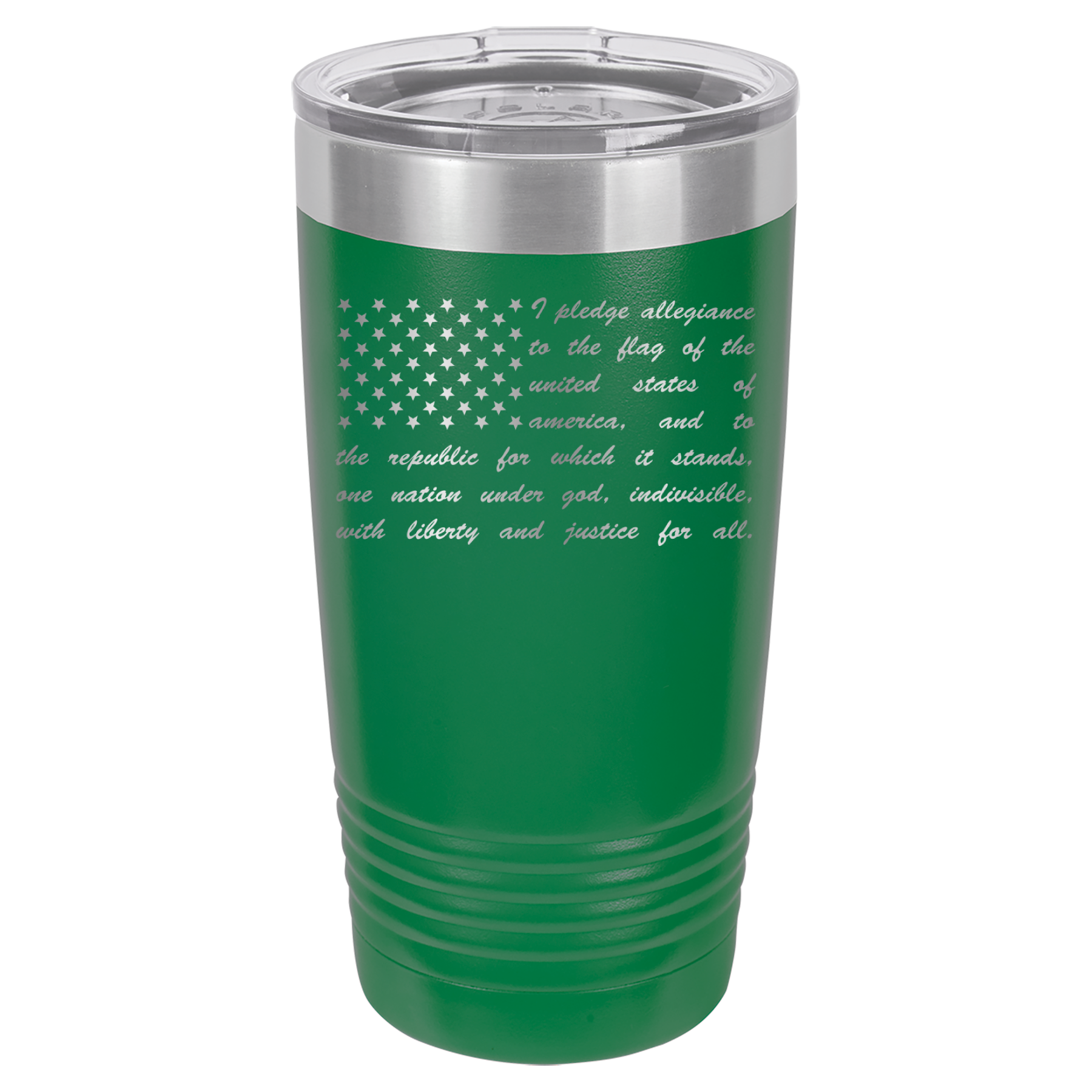Pledge of Allegiance Flag - 20oz Polar Camel Tumbler - America - Green image