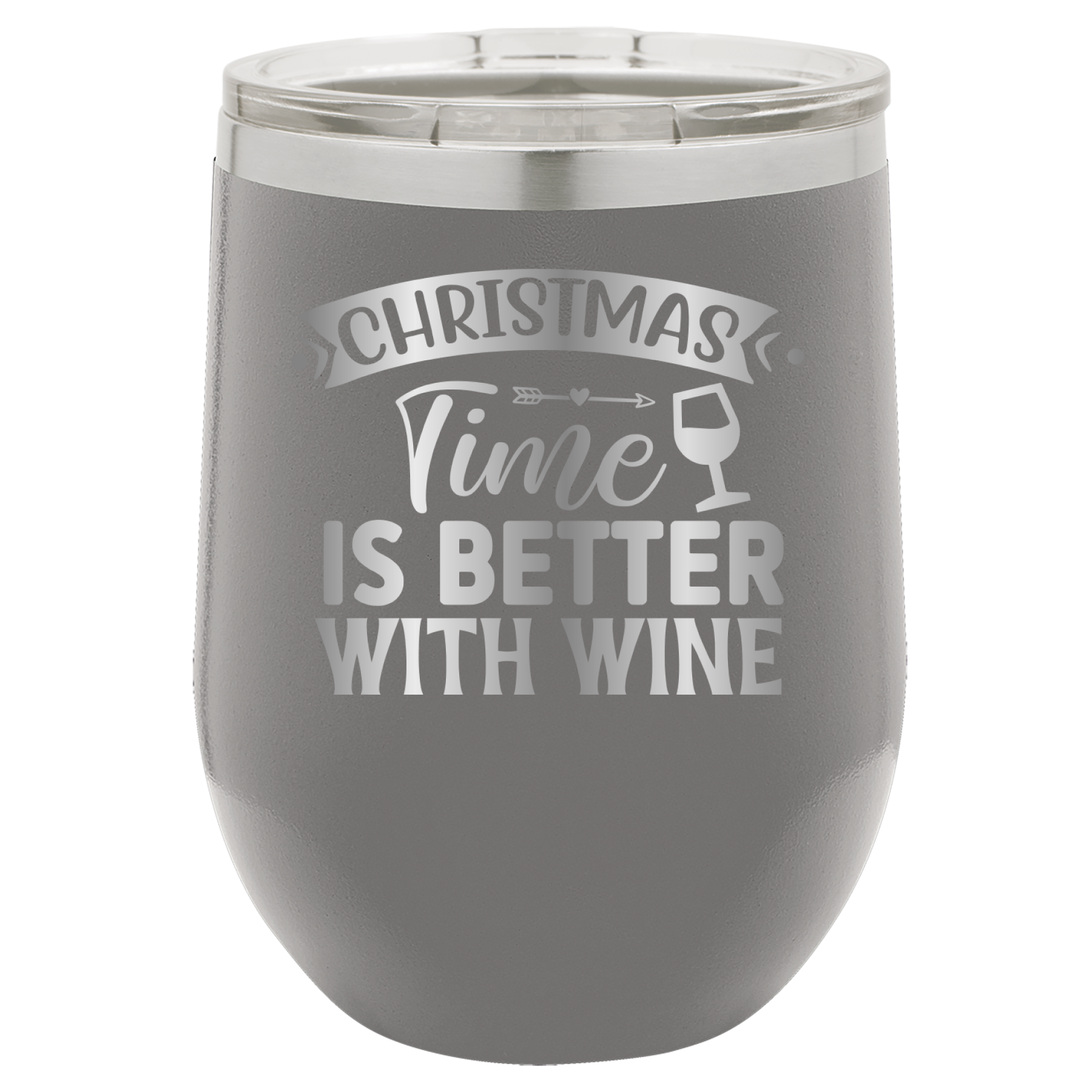 Christmas Time Is Better With Wine - 12oz Polar Camel Wine Tumbler image 8