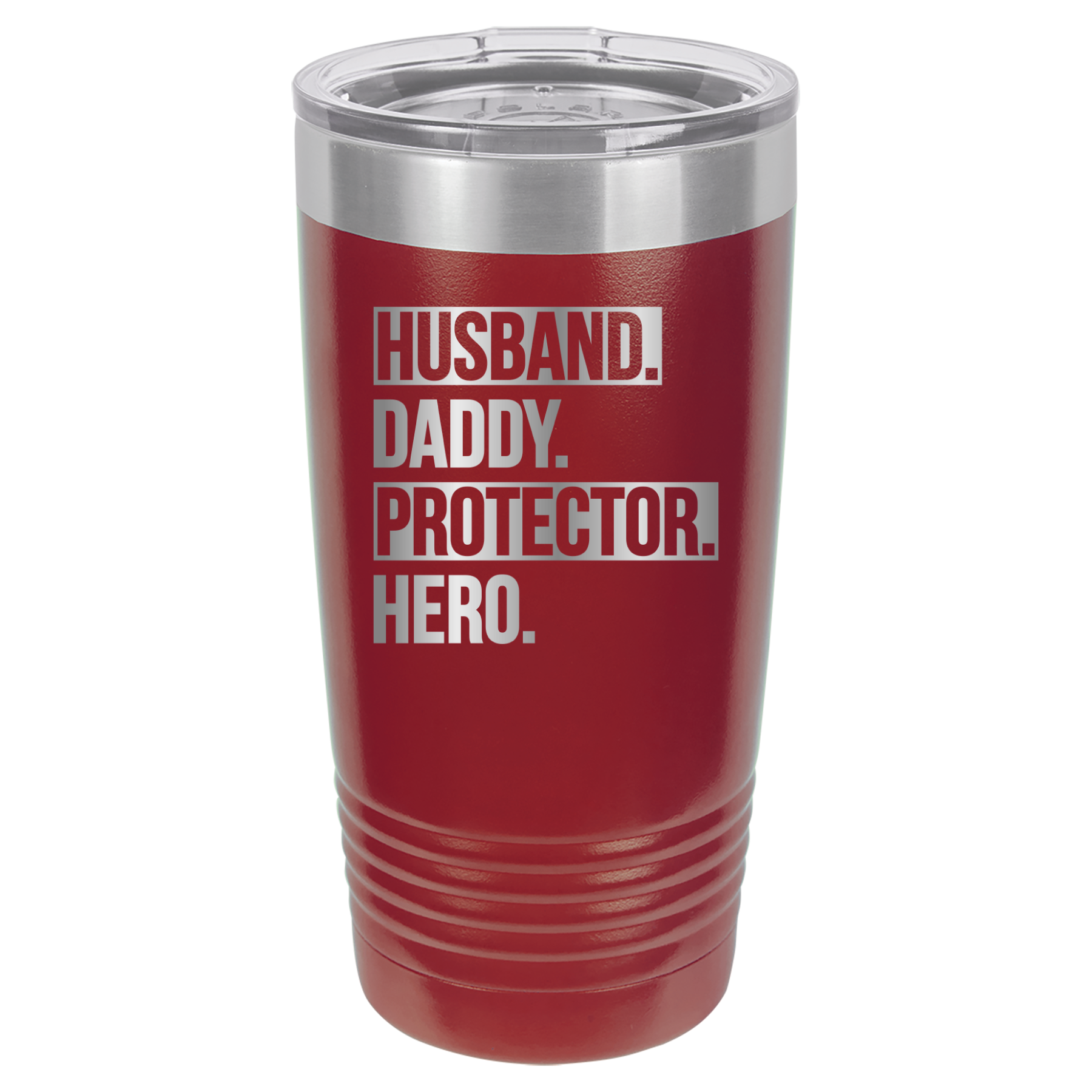 Father's Day "Husband. Daddy. Protector. Hero. 20oz Polar Camel Tumbler - Maroon image
