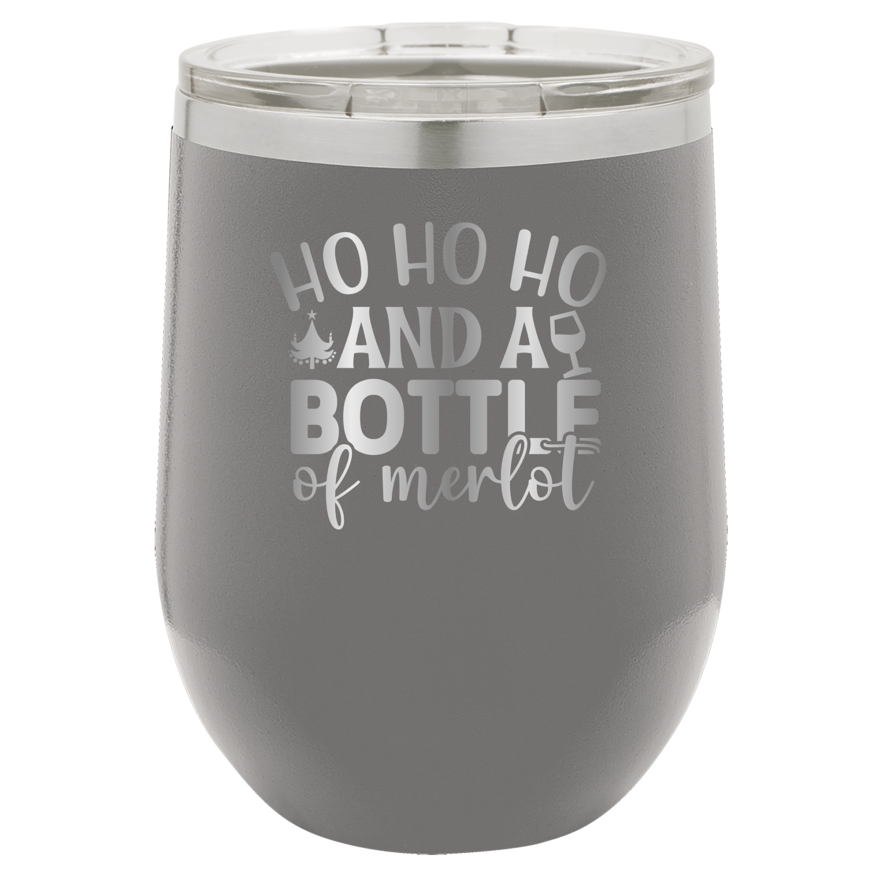 Ho Ho Ho And A Bottle of Merlot - 12oz Polar Camel Wine Tumbler image 8