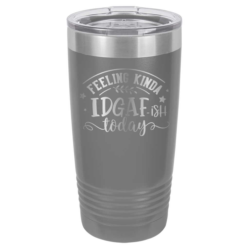 Kinda Feeling IDGAFish Today - 20oz Polar Camel Tumbler - Gray image