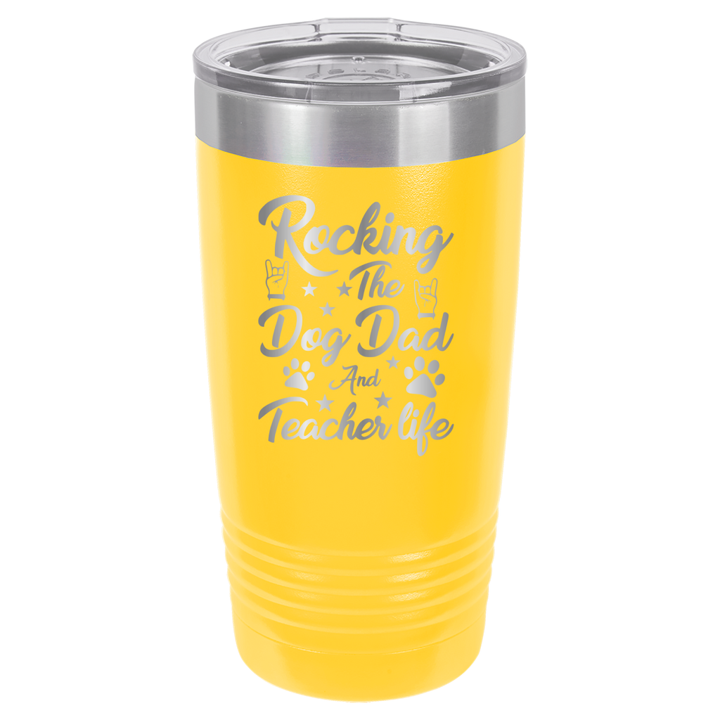 Rocking The Dog Dad And Teacher Life - 20oz Polar Camel Tumbler image 2