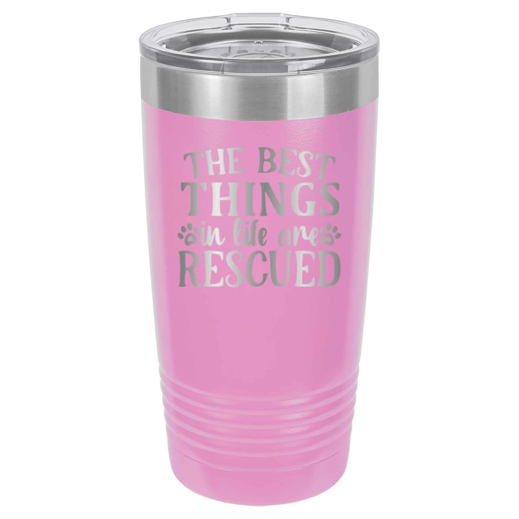 The Best Things In Life Are Rescued - 20oz Polar Camel Tumbler - Light Purple image