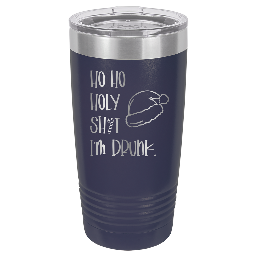 Ho Ho Holy Shit I'm Drunk - 20oz Polar Camel Tumbler - Navy image