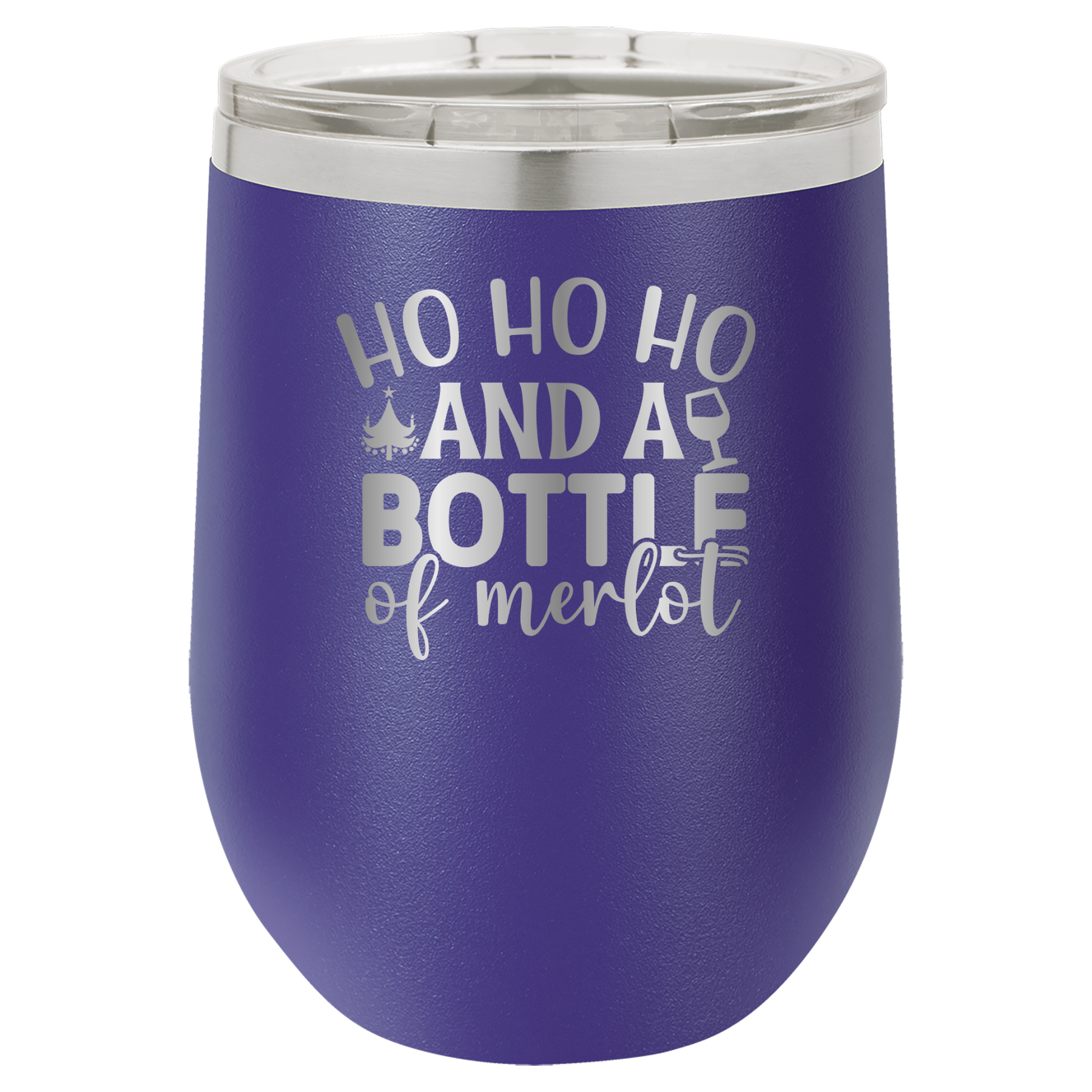 Ho Ho Ho And A Bottle of Merlot - 12oz Polar Camel Wine Tumbler image 9