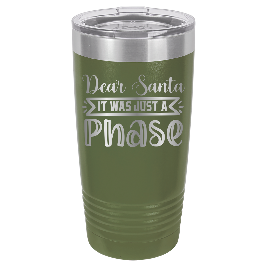 Dear Santa It Was Just A Phase - 20oz Polar Camel Tumbler - Olive Green image