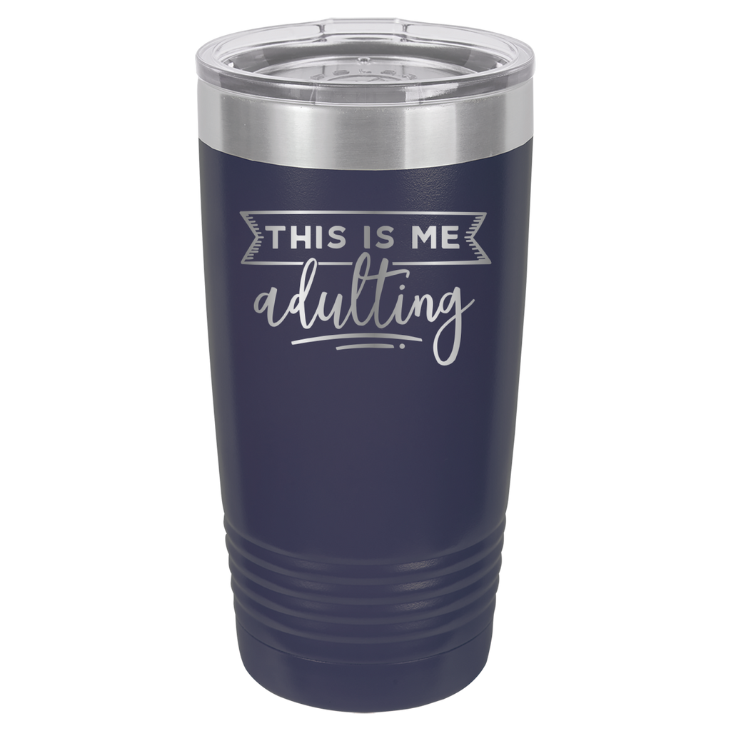 This Is Me Adulting - 20oz Polar Camel Tumbler - Navy image