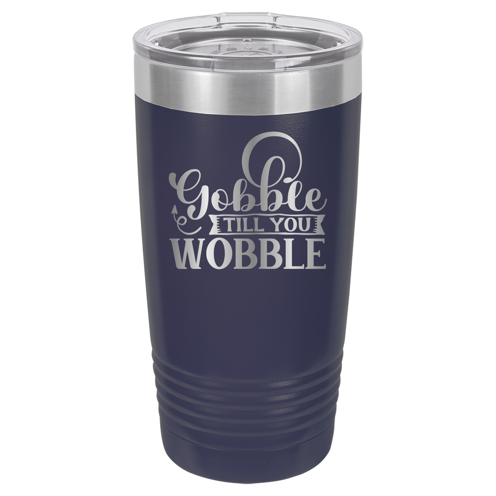Gobble Til You Wobble - 20oz Polar Camel Tumbler - Navy image