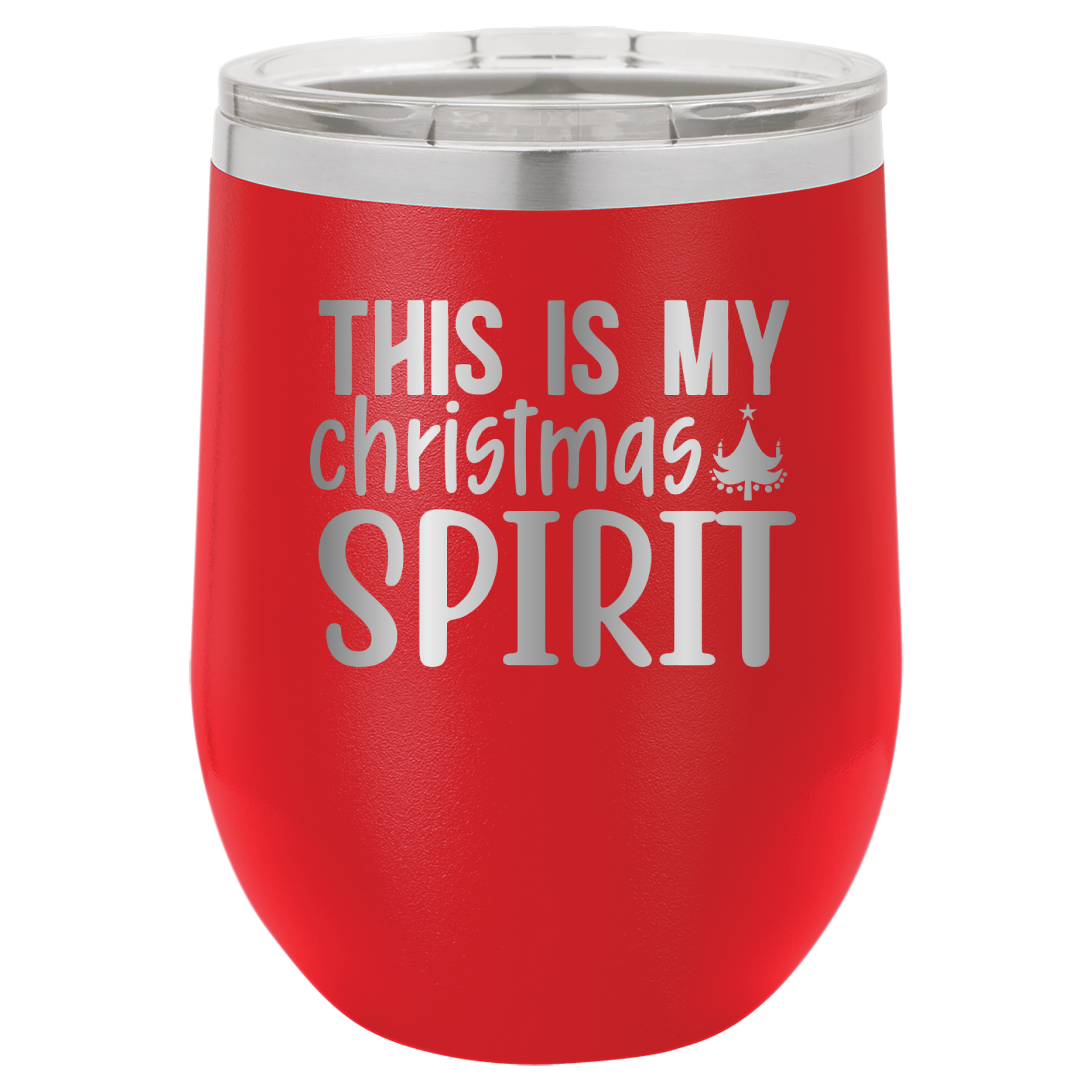 This Is My Christmas Spirit - 12oz Polar Camel Wine Tumbler - Red image