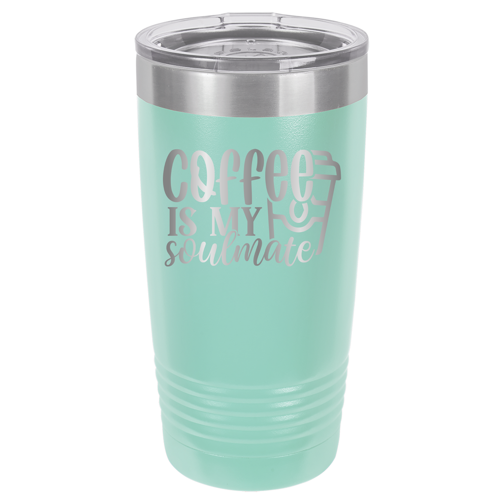 Coffee Is My Soulmate - 20oz Polar Camel Tumber - Teal image