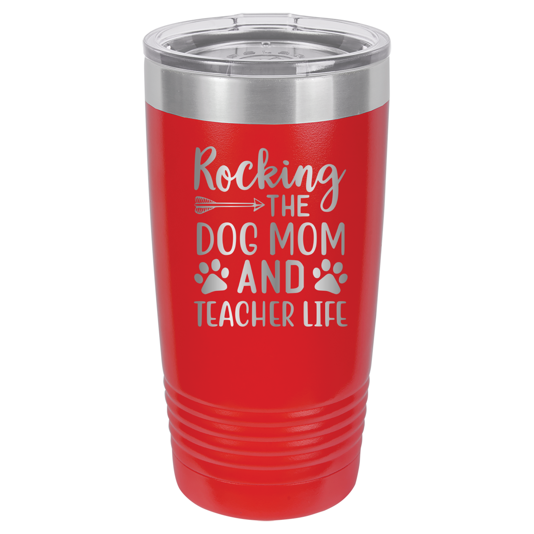 Rocking The Dog Mom And Teacher Life - 20oz Polar Camel Tumbler image 1
