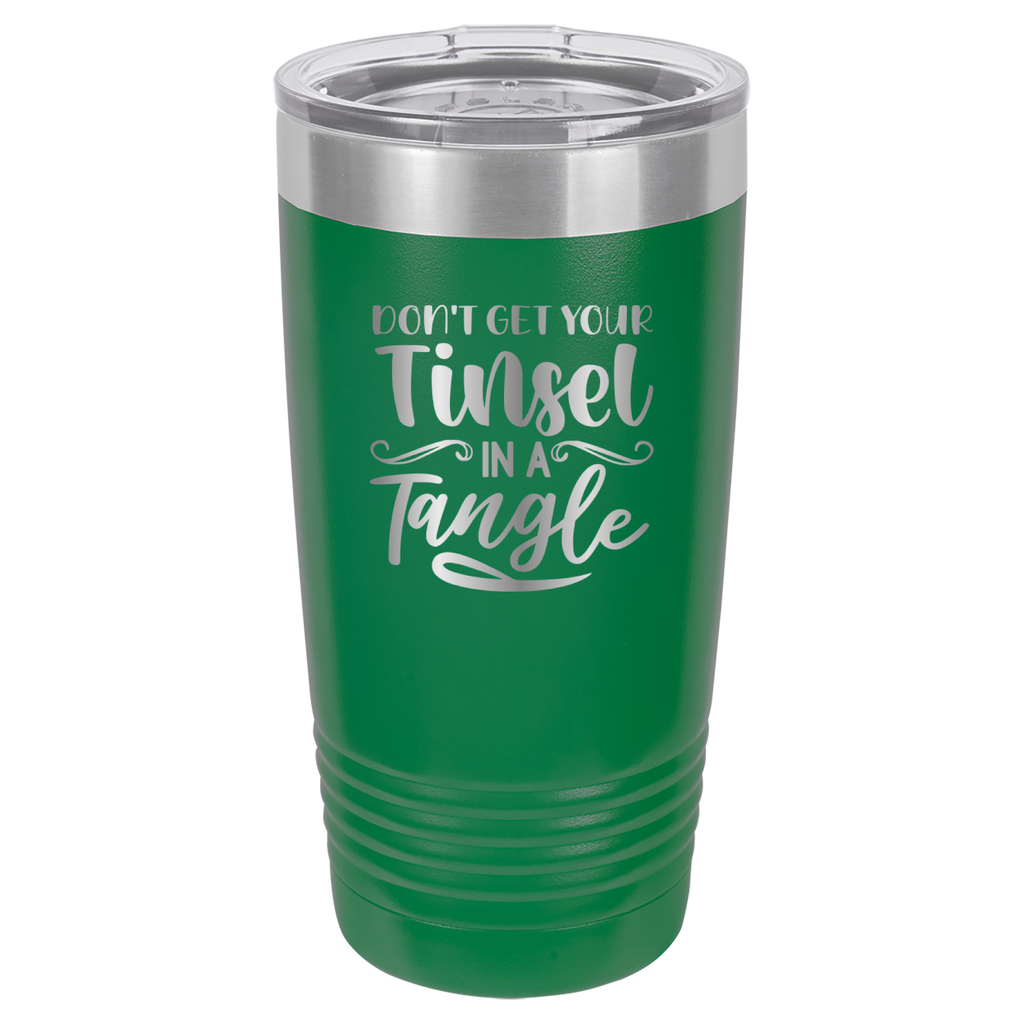 Don't Get Your Tinsel In A Tangle - 20oz Polar Camel Tumbler - Green image