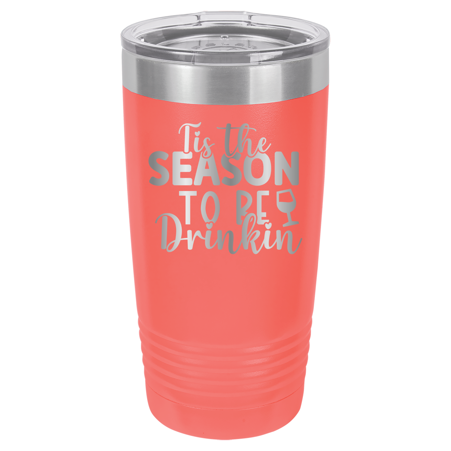 Tis The Season To Be Drinkin' - 20oz Polar Camel Tumbler - Coral image