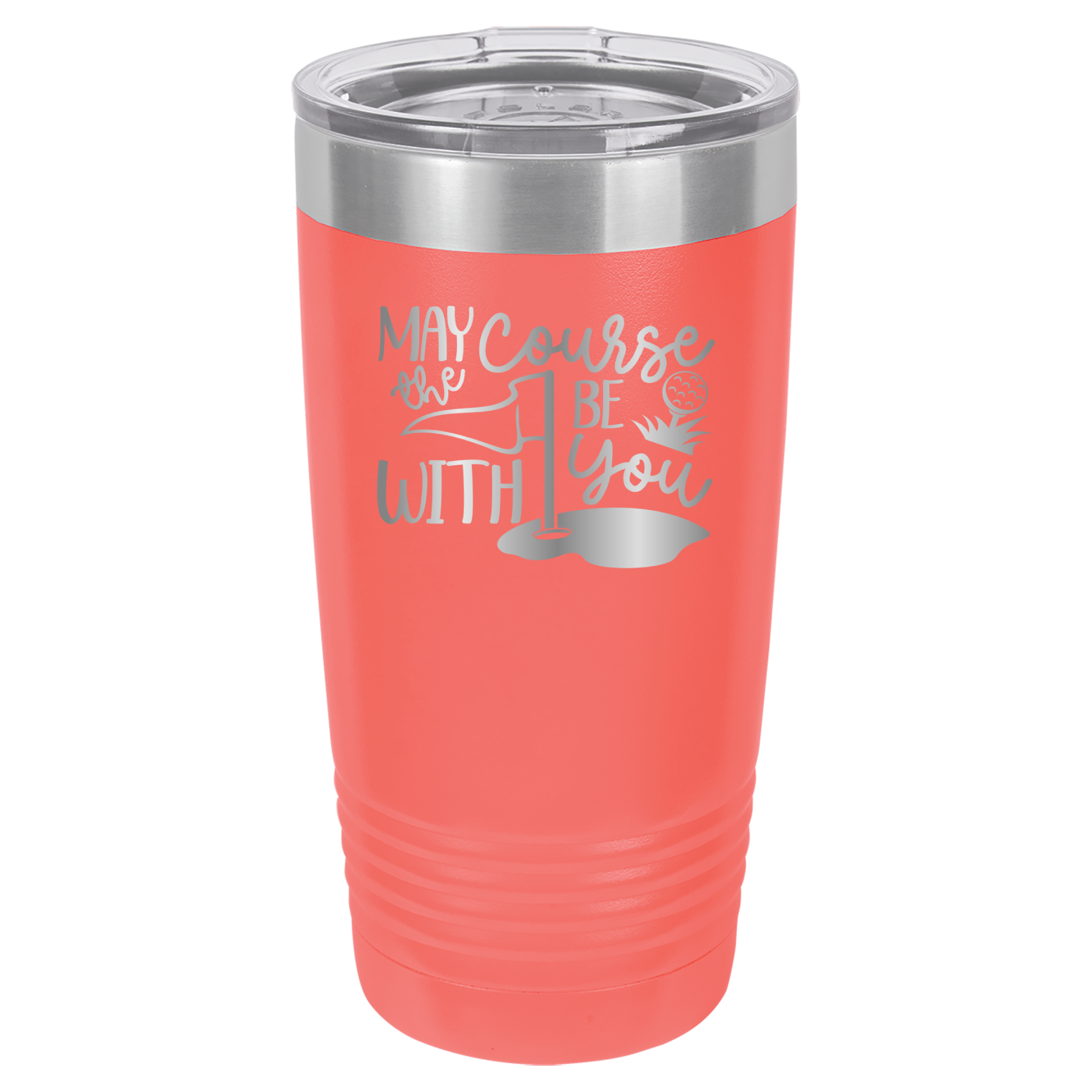May The Course Be With You - Golf - 20oz Polar Camel Tumbler - Coral image
