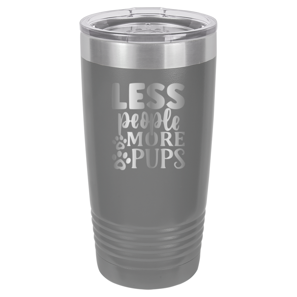 Less People More Pups - 20oz Polar Camel Tumbler - Gray image