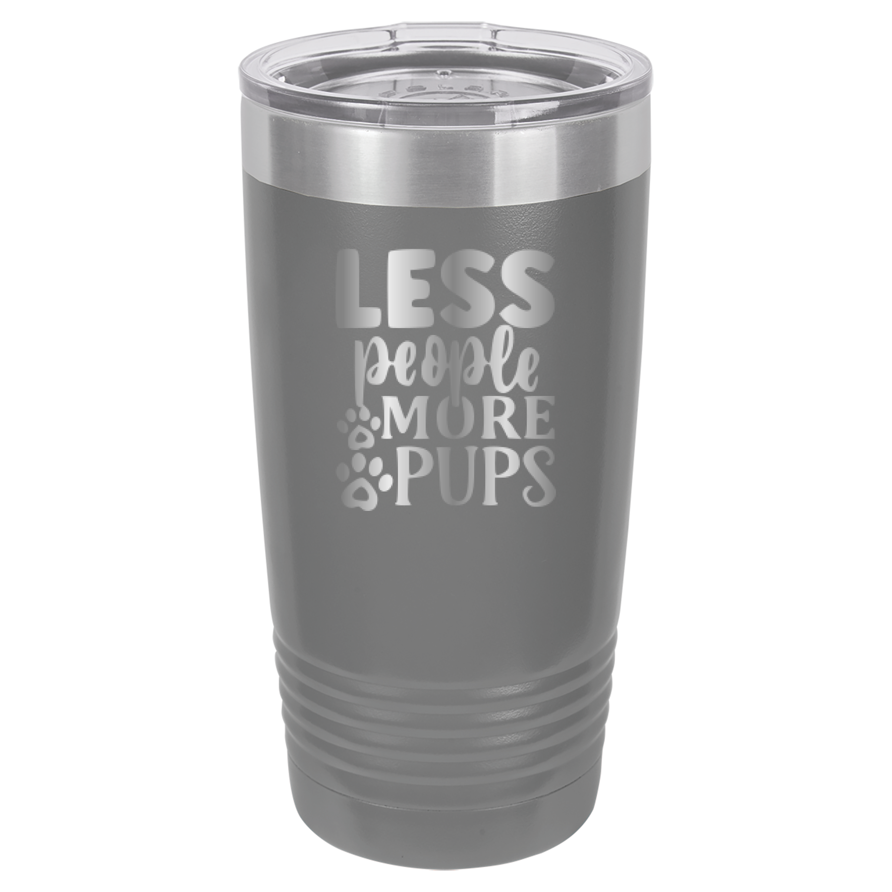 Less People More Pups - 20oz Polar Camel Tumbler - Gray image
