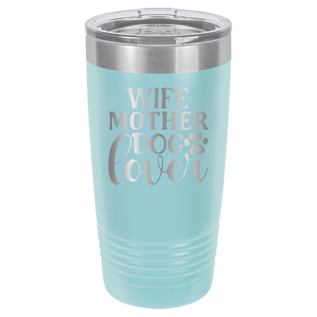 Wife, Mother, Dog Lover - 20oz Polar Camel Tumbler - Light Blue image